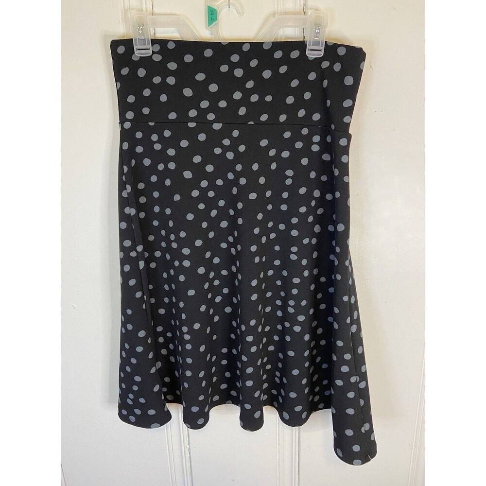 LuLaRoe Sophie Womens  Black & White Polka Dot Skirt Size Large